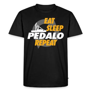 Eat Sleep Ped alo Répéter pour les capitaines - T-shirt Premium bio Homme - noir - Devant - Nico (187cm)