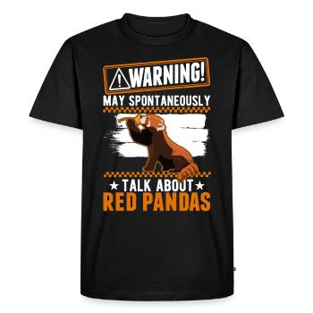 Peut parler spontanément des pandas roux - T-shirt Premium bio Homme - noir - Devant - Nico (187cm)