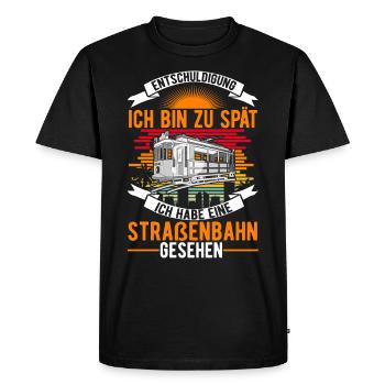 Straßenbahn Straßenbahnfahrer Tram S-Bahn - Männer Premium Bio T-Shirt - Schwarz - Vorne - Nico (187cm)