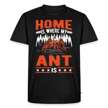 La maison est l’endroit où ma fourmi est fourmi de ferme de fourmis - T-shirt Premium bio Homme - noir - Devant - Nico (187cm)