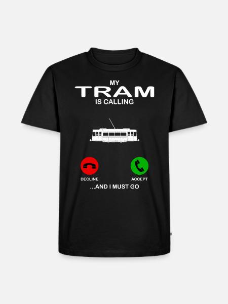 tram - Men's Premium Organic T-Shirt - black
