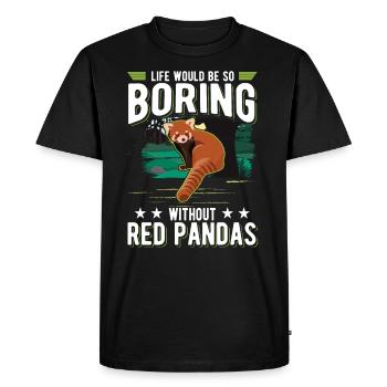 Life would be so boring without Red Pandas - Men's Premium Organic T-Shirt - black - Front - Nico (187cm)