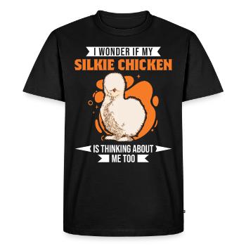 Poulet Silkie Poulet soie Poulet soie - T-shirt Premium bio Homme - noir - Devant - Nico (187cm)