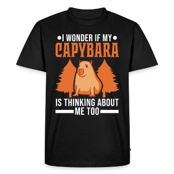 Capybara Wasserschwein Capibara - T-shirt Premium bio Homme - noir - Devant - Nico (187cm)