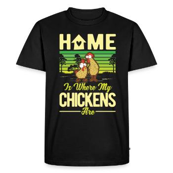 Poulets Accueil Poulet Poulet Poulet - T-shirt Premium bio Homme - noir - Devant - Nico (187cm)