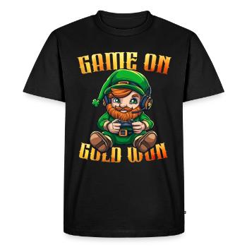 Mignon joueur de lutin - T-shirt Premium bio Homme - noir - Devant - Nico (187cm)