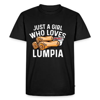 Fille Aime Lumpia Cadeau d’Amoureux de La Nourriture - T-shirt Premium bio Homme - noir - Devant - Nico (187cm)