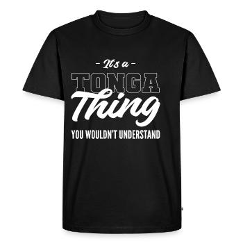 Un cadeau de personne patriotique Tonga Thing - T-shirt Premium bio Homme - noir - Devant - Nico (187cm)