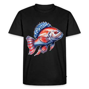 USA Perch Fishing Tshirt - Men's Premium Organic T-Shirt - black - Front - Nico (187cm)