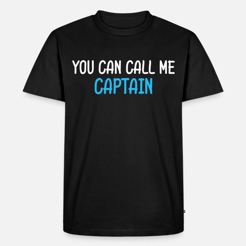 Kapitän Bootsführerschein Geschenk - Männer Premium Bio T-Shirt - Schwarz