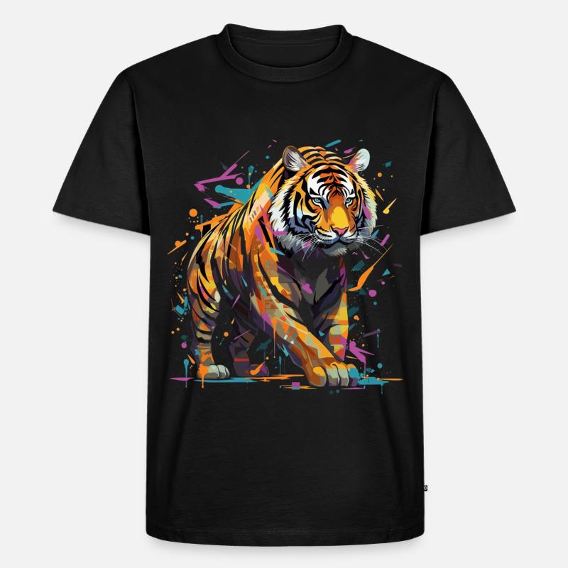 Wütender Tiger. Wut im Graffiti-Stil. - Männer Premium Bio T-Shirt - Schwarz