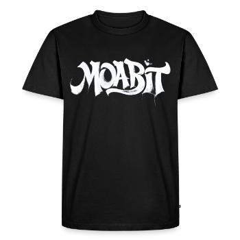 Moabit Graffiti Design - Style Street Art Urbain - T-shirt Premium bio Homme - noir - Devant - Nico (187cm)
