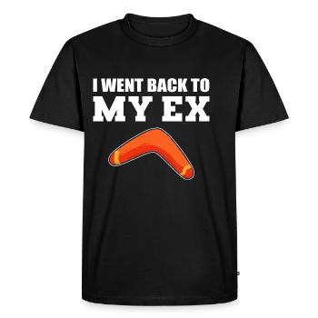 Back to My Ex Funny Person Gift - Men's Premium Organic T-Shirt - black - Front - Nico (187cm)