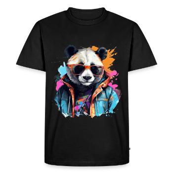 Panda renégat. Design de style graffiti. - T-shirt Premium bio Homme - noir - Devant - Nico (187cm)
