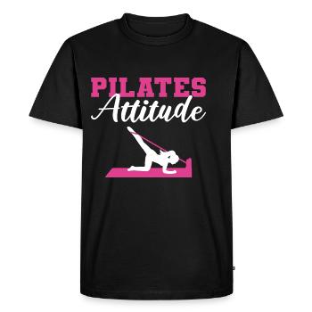 Pilates Posture Buddhist Gift - Men's Premium Organic T-Shirt - black - Front - Nico (187cm)