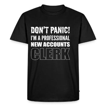 Don Don de l’assistant administrateur ne paniquez pas - T-shirt Premium bio Homme - noir - Devant - Nico (187cm)