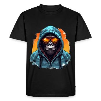 Street style mountain gorilla | Gorilla lovers - Men's Premium Organic T-Shirt - black - Front - Nico (187cm)