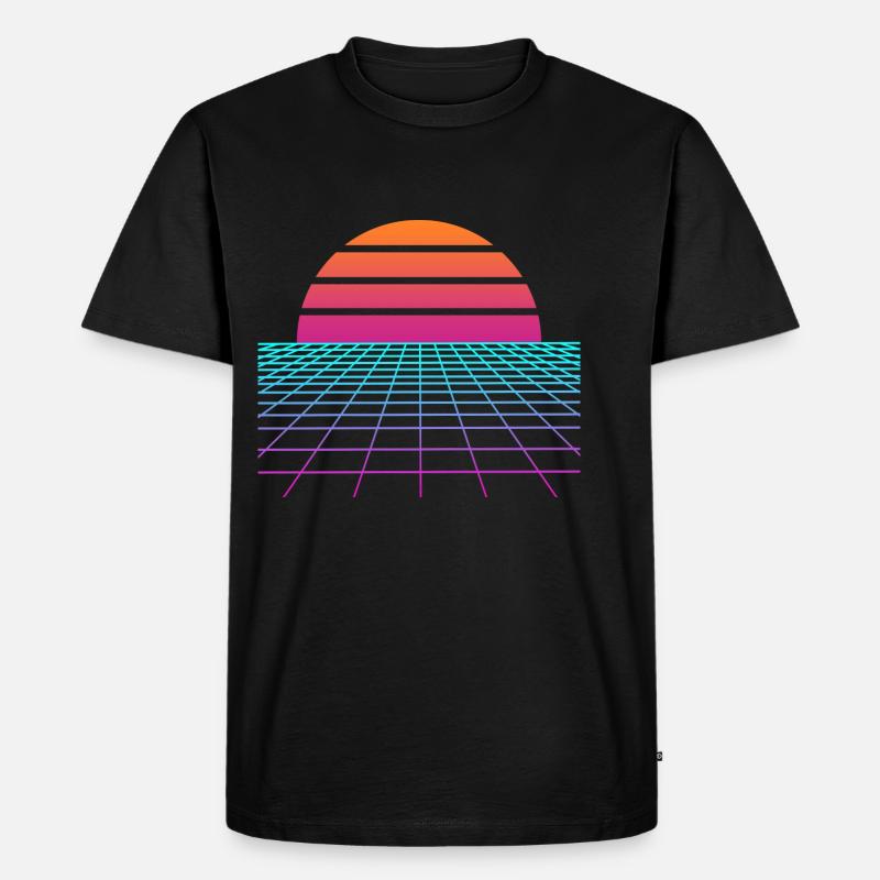 Synthwave Sunset. Maler Gift - Männer Premium Bio T-Shirt - Schwarz