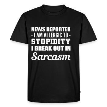 Allergique à la stupidité. Personne sarcastique Ges - T-shirt Premium bio Homme - noir - Devant - Nico (187cm)