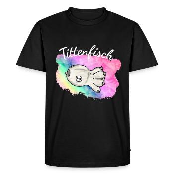 Titty Baise Sexe Drôle Seins Calmars - T-shirt Premium bio Homme - noir - Devant - Nico (187cm)