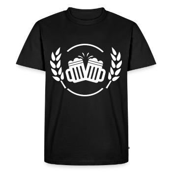 Bière - Mug à bière - Fête - Tente à bière - Festival folklorique - T-shirt Premium bio Homme - noir - Devant - Nico (187cm)