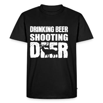 Boire de la bière Personne alcoolique poison - T-shirt Premium bio Homme - noir - Devant - Nico (187cm)