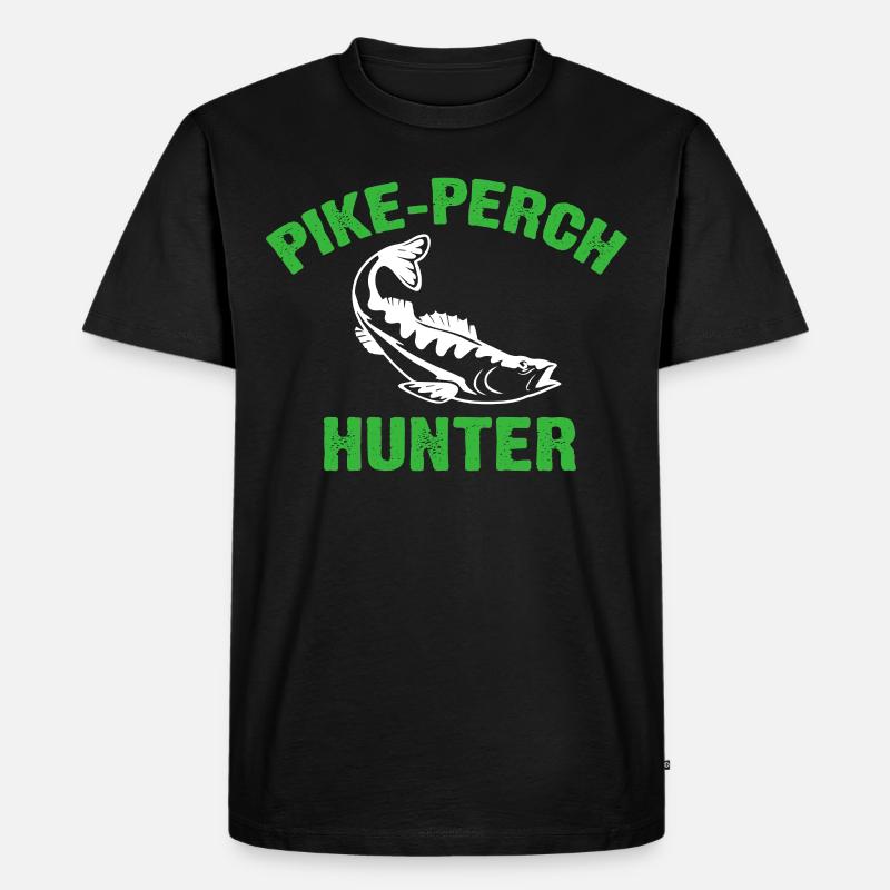 Angelfreunde Pike Perch Hunter - Männer Premium Bio T-Shirt - Schwarz