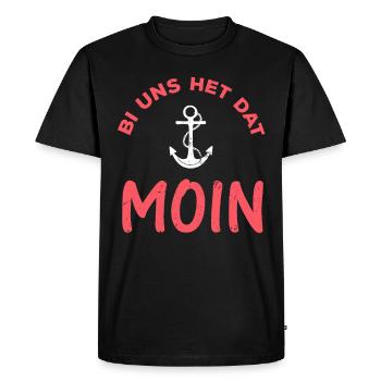 Bi Us Het Dat Moin North Low German Gift - Men's Premium Organic T-Shirt - black - Front - Nico (187cm)