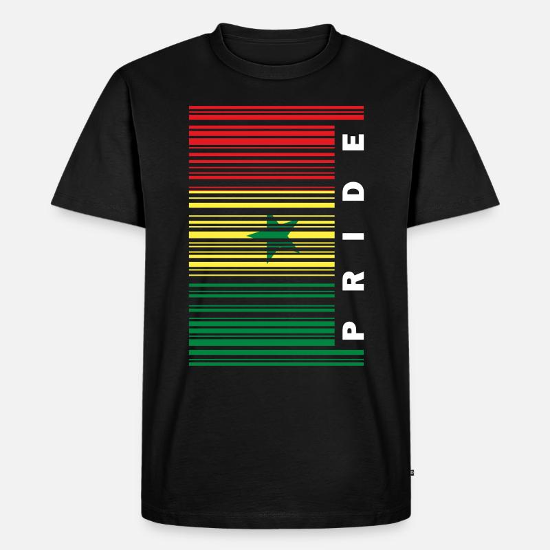 Senegal Flagge Stolz Barcode - Männer Premium Bio T-Shirt - Schwarz
