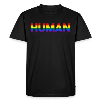 Human Gay Flag Gay LGBT - T-shirt Premium bio Homme - noir - Devant - Nico (187cm)