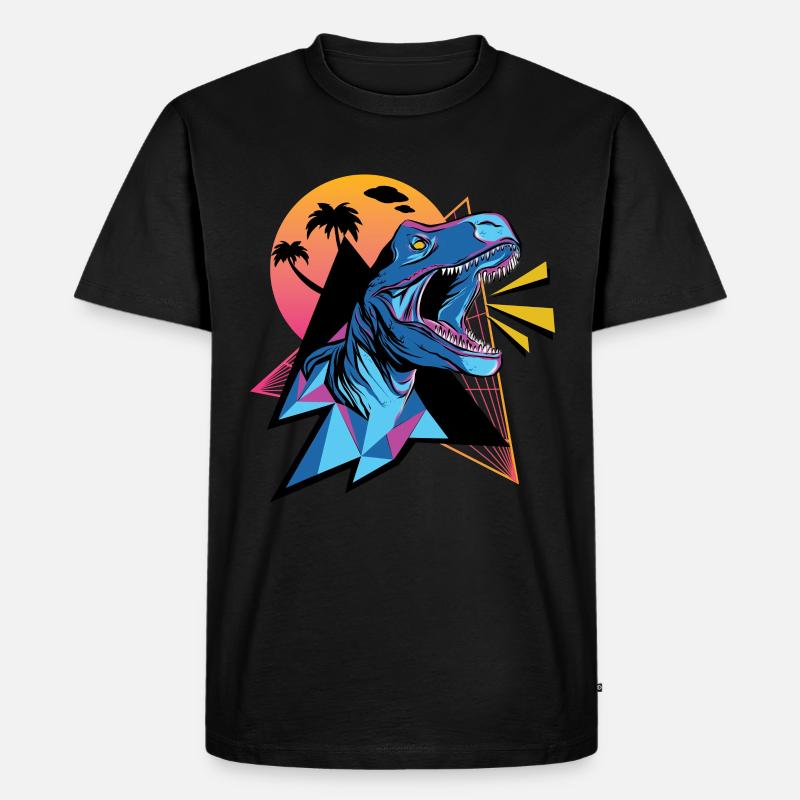 Dino. T-Rex - Männer Premium Bio T-Shirt - Schwarz