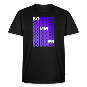 Été été été d’été couleur violette Gesc - T-shirt Premium bio Homme - noir - Devant - Nico (187cm)