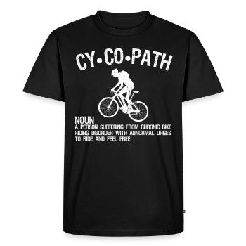 Cycopath Cyclist Bike Sport Cyclist Gift - Men's Premium Organic T-Shirt - black - Front - Nico (187cm)