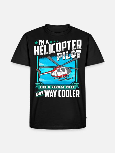 Heli helicopter pilot helicopter gift - Men's Premium Organic T-Shirt - black