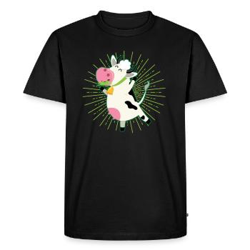 Herbe de vache mangent acclamations - T-shirt Premium bio Homme - noir - Devant - Nico (187cm)