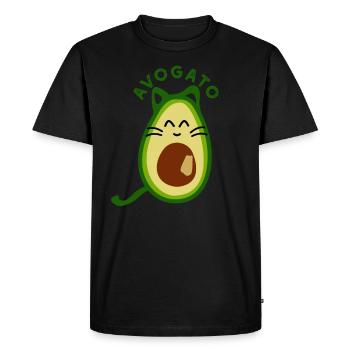Avogato cat avocado funny and funny - Men's Premium Organic T-Shirt - black - Front - Nico (187cm)