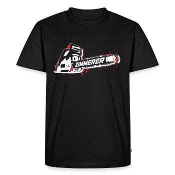Zimmerer Shirt pour charpentier Tronçonneuse Tronçonneuse - T-shirt Premium bio Homme - noir - Devant - Nico (187cm)