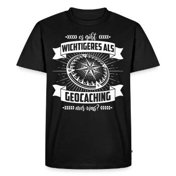 T-shirt de géocaching Il y a plus important que - T-shirt Premium bio Homme - noir - Devant - Nico (187cm)