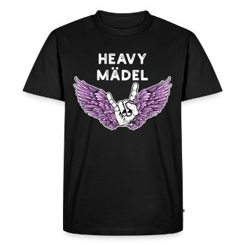Heavy Girl Heavy Metal pour Femmes Dames Filles - T-shirt Premium bio Homme - noir - Devant - Nico (187cm)