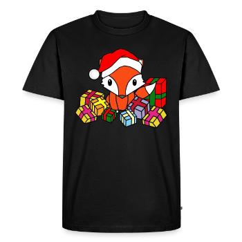 Cadeaux de renard de Noël Cadeau de Noël - T-shirt Premium bio Homme - noir - Devant - Nico (187cm)