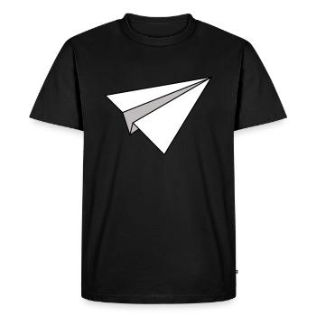 Paper airplane paper airplane construction art children - Men's Premium Organic T-Shirt - black - Front - Nico (187cm)