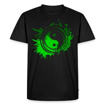 Nature Ying Yang Environmental Protection Balance - Men's Premium Organic T-Shirt - black - Front - Nico (187cm)