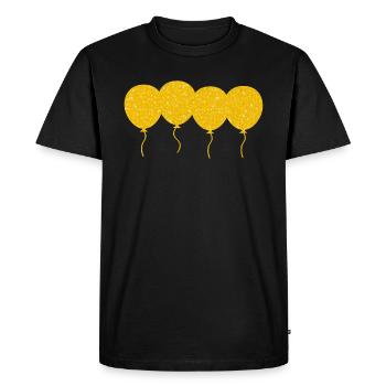 Golden Balloons Glitter Birthday - Men's Premium Organic T-Shirt - black - Front - Nico (187cm)