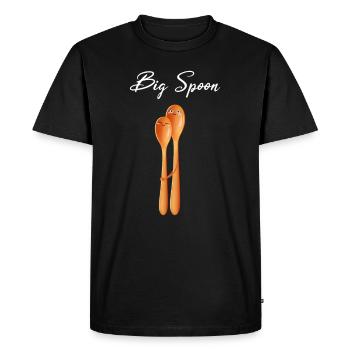 Big Spoon Little Spoon Partner Couple Couple Couple - Men's Premium Organic T-Shirt - black - Front - Nico (187cm)