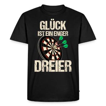 Funny luck is a tight three dart saying - Men's Premium Organic T-Shirt - black - Front - Nico (187cm)