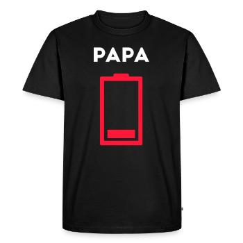 Daddy father battery empty family shirt - Men's Premium Organic T-Shirt - black - Front - Nico (187cm)