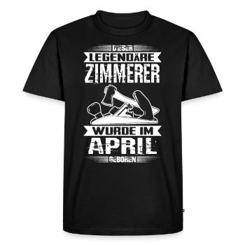 Zimmerer Geburtstag April - Männer Premium Bio T-Shirt - Schwarz - Vorne - Nico (187cm)