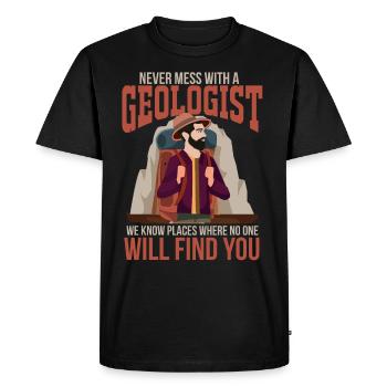 Géologie Sciences Géologue Gift Rock - T-shirt Premium bio Homme - noir - Devant - Nico (187cm)
