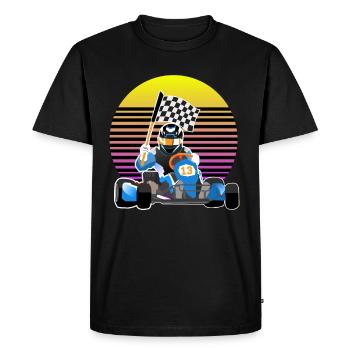 Cadeau d'arène de karting de karting - T-shirt Premium bio Homme - noir - Devant - Nico (187cm)