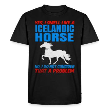 Cheval islandais - T-shirt Premium bio Homme - noir - Devant - Nico (187cm)